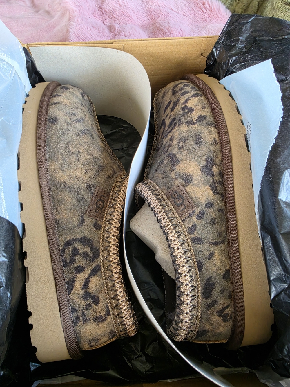 🐆 UGG Tasman Spotted Slippers – Chestnut – Women’s Size 8 – BRAND NEW!